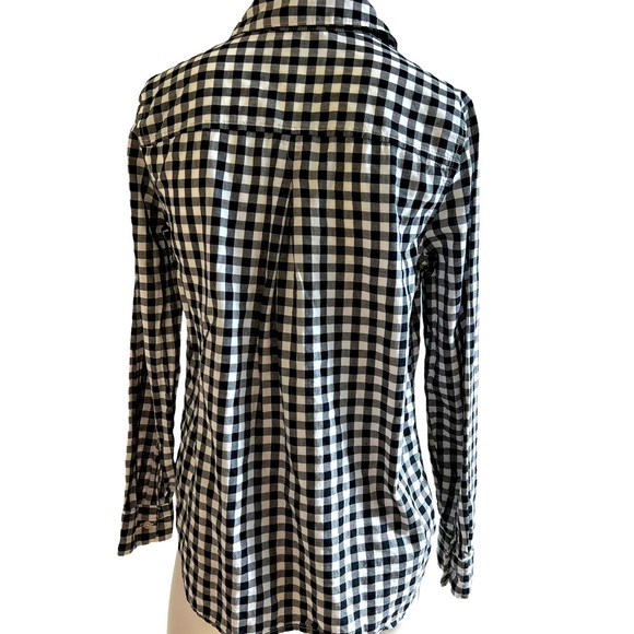 Old Navy "Love" on The Pocket Checked Button Down Blouse Size Small - Picture 7 of 7